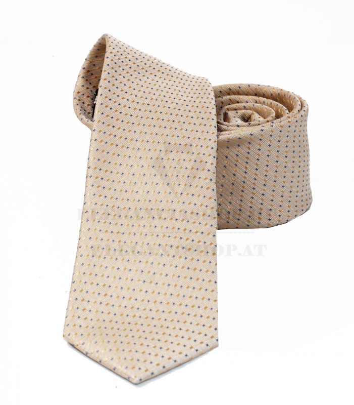  NM Slim Krawatte - Beige gepunktet Kleine gemusterte Krawatten